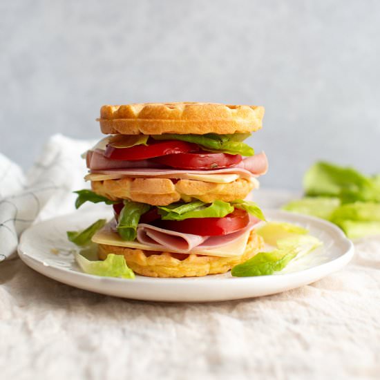 Ham & Cheese Chaffle Sandwich
