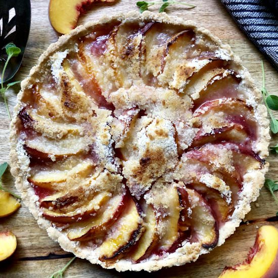 gluten-free (or not) peach tart