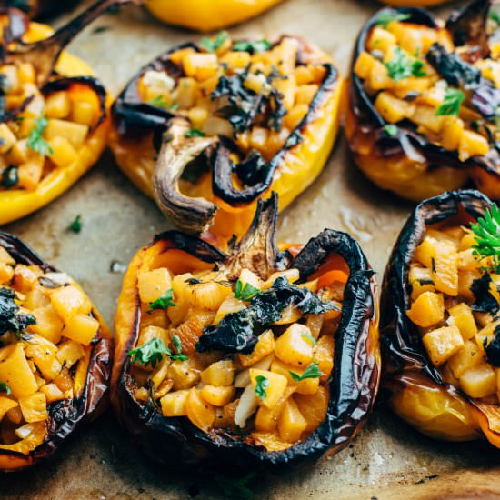 Yellow Stuffed Peppers w/ Rutabaga