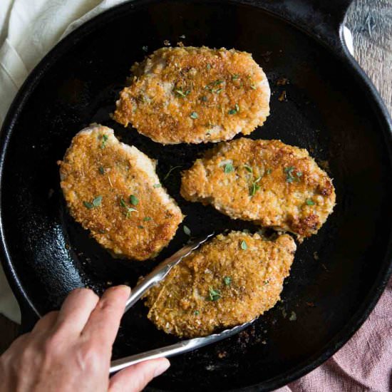 Garlic Parmesan Crusted Pork Chops