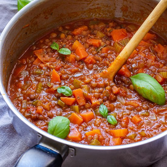 lentil bolognese sauce