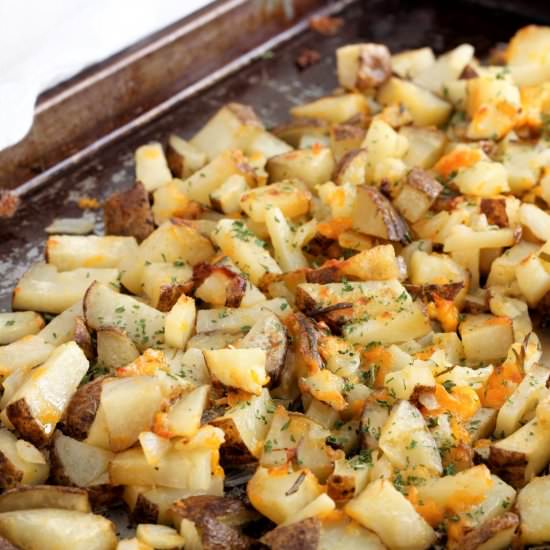 Grilled Cheesy-Rosemary Potatoes