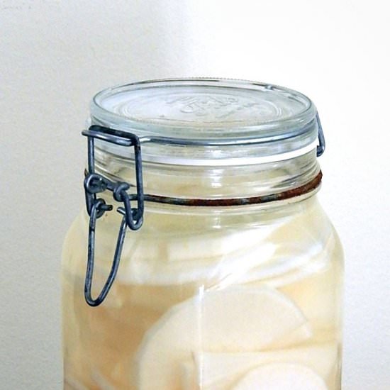 Simple salt-brine radish pickles