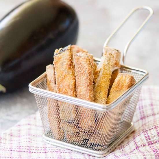 Baked augergine sticks