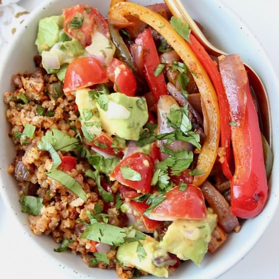 Low Carb Vegan Fajita Bowl