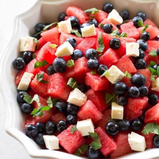 Watermelon Blueberry Feta Salad
