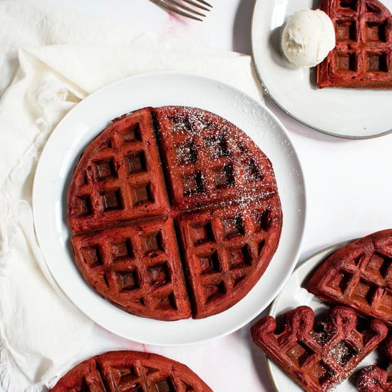 Red velvet waffles