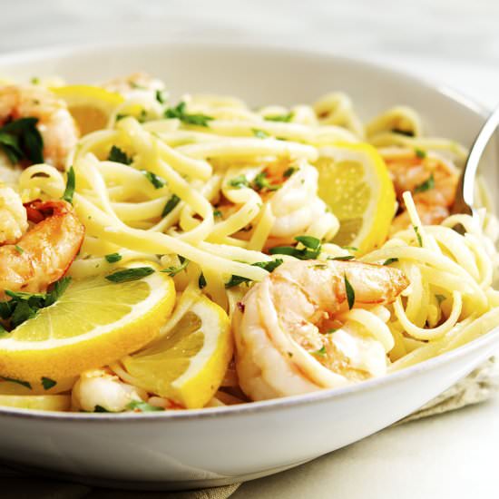 Lemon Garlic Shrimp Pasta