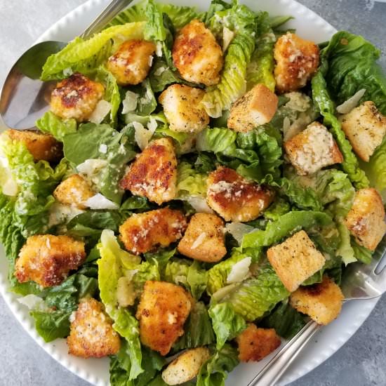 crispy chicken caesar salad