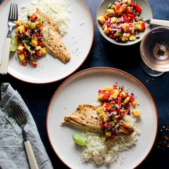 Sea Bass with Mango Salsa