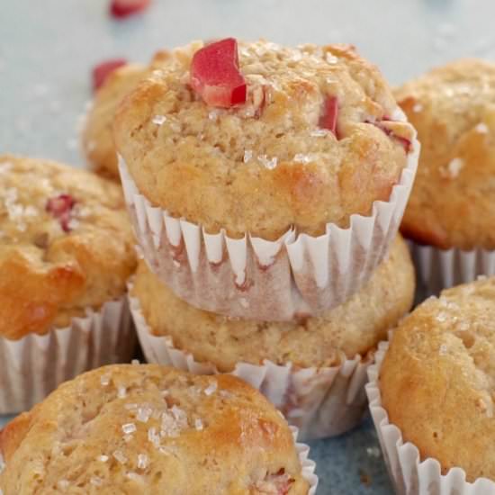 Healthy Rhubarb Muffins