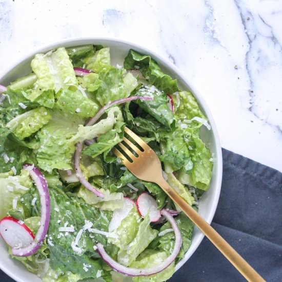 Romaine Salad with Radish and Parm