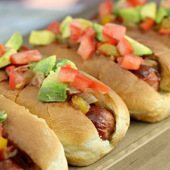 Air Fryer Hot Dogs with Relish