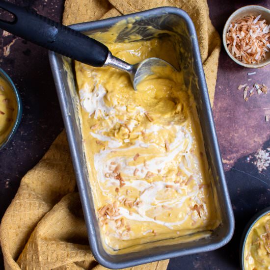 Mango coconut lemongrass soft serve