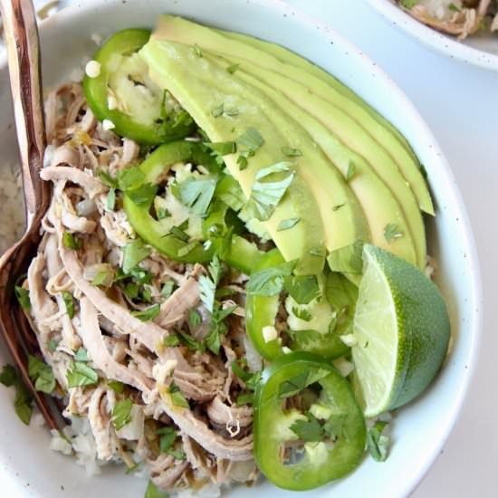 Green Chili Pulled Pork Bowl