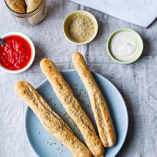 Vegan Pizza Dough Breadsticks