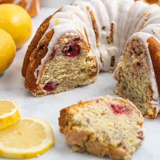 Raspberry Lemon Poppy seed Cake