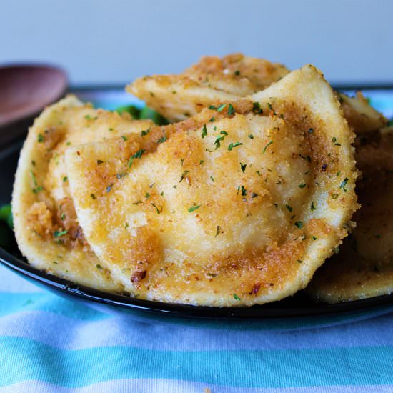 Buttery Breaded Pierogies