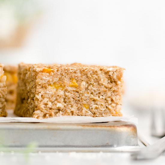 Peach Oatmeal Breakfast Cake