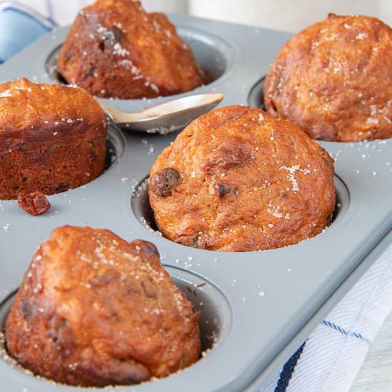 Vegan Carrot Muffins with Chocolate