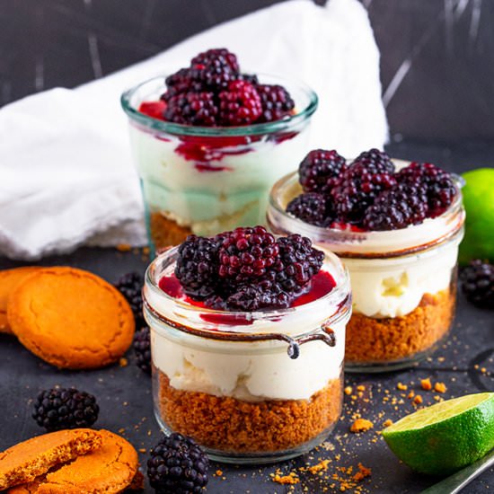 Blackberry Lime Cheesecake Jars