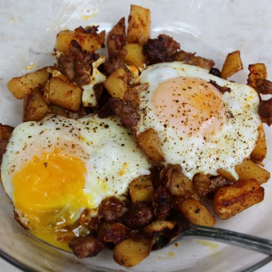 Easy Sausage & Spicy Potato Hash