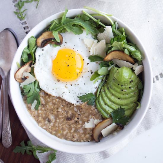 Savory Oatmeal w/ Avocado & Eggs