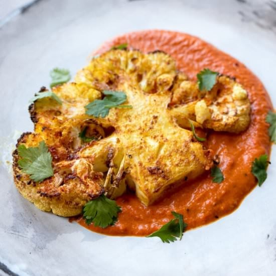 Cauliflower Steak with Romesco