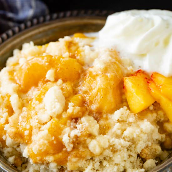 Easy Peach Cobbler with Cake Mix