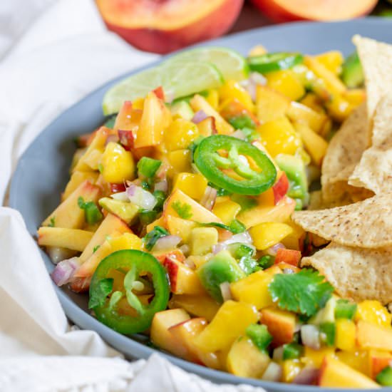 10 Minute Peach Mango Salsa
