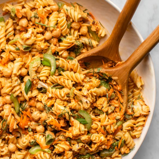 Buffalo Cauliflower Pasta Salad