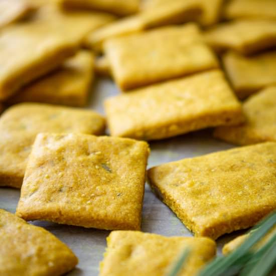 Rosemary Sourdough Crackers