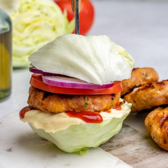 LOW CARB BUN-LESS CHICKEN BURGER