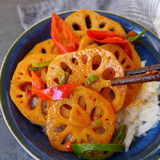 Lotus root stir-fry