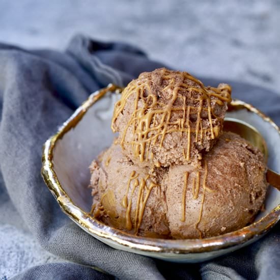 No Churn Malted Chocolate Ice Cream