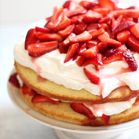 Strawberry Cake with Whipped Cream