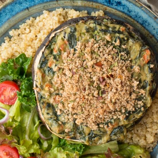 Spinach Stuffed Portobello Mushroom