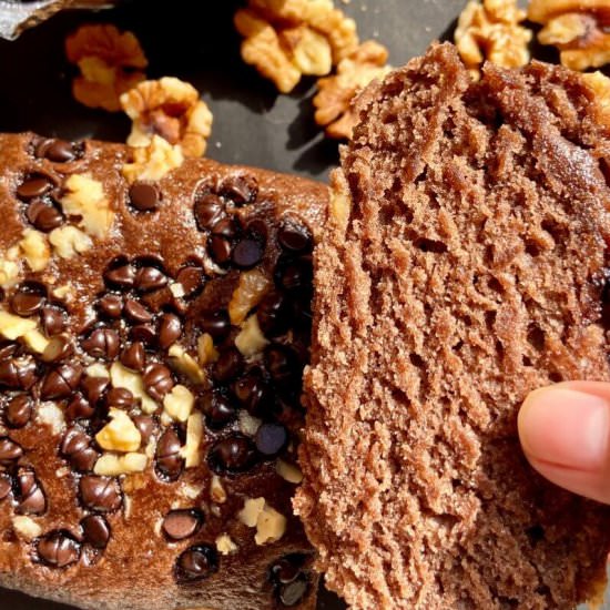 Eggless chocolate banana bread