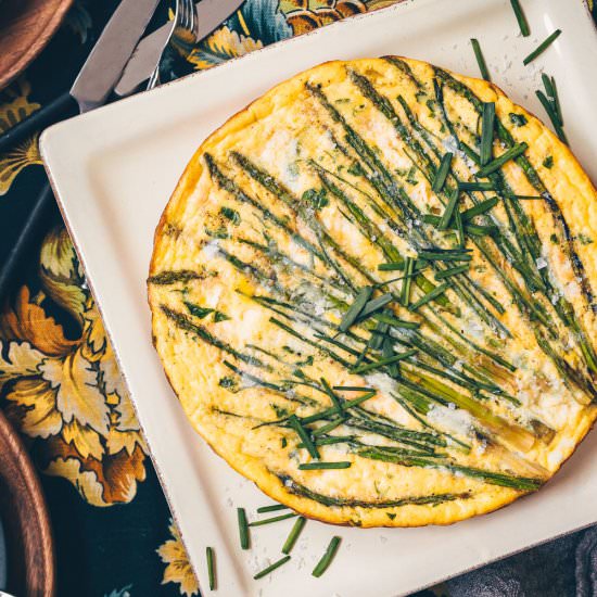 Asparagus, Brie & Salmon Frittata