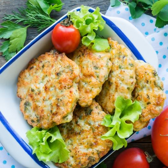 Cheese Chopped Chicken Fritters