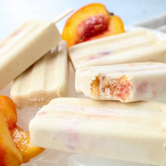 Vegan coconut peach popsicles