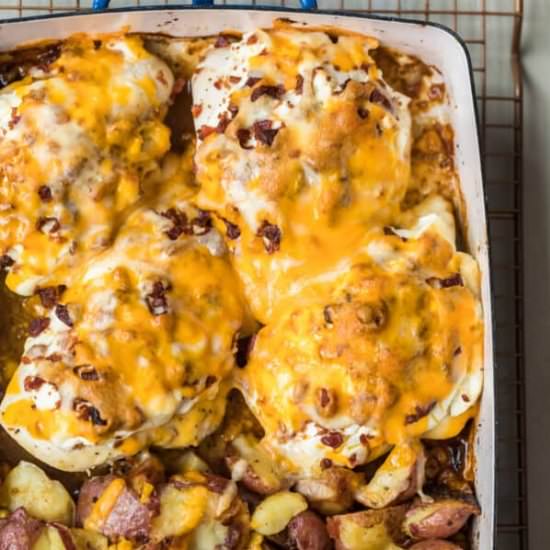 cheesy bacon crusted chicken!