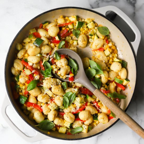 Sweet Corn Zucchini Gnocchi Skillet
