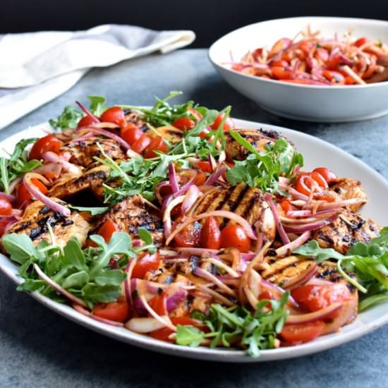 Chicken w cumin+pimentón dressing