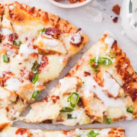 chicken bacon ranch pizza!