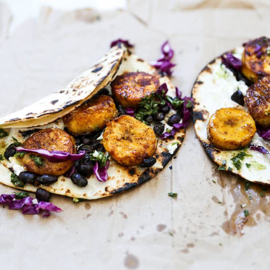 Plantain and Black Bean Tacos