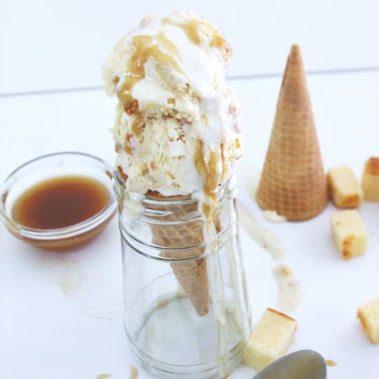 Caramel Pound Cake Ice Cream