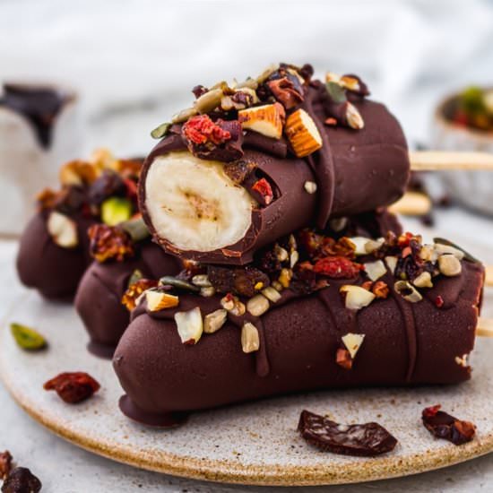 Chocolate Covered Banana Pops