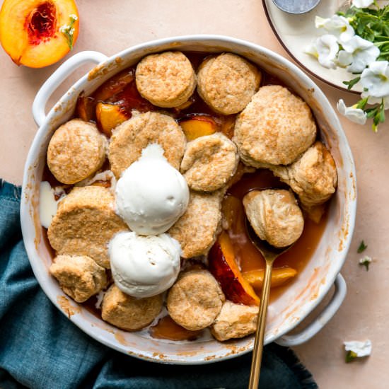 Biscuit Peach Cobbler