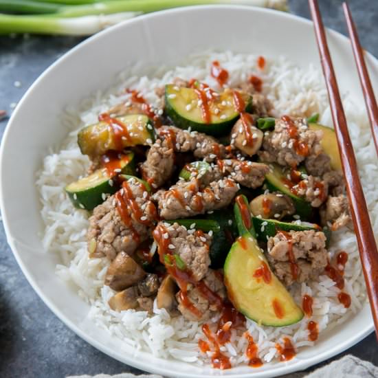Ground Pork Stir Fry with Zucchini